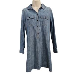 J. CREW Chambray Buttondown Dress Size 4